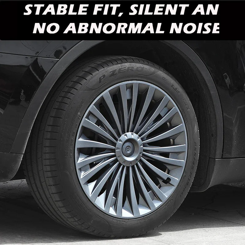 4PCS Hub Cap Performance Replacement Wheel Cap Automobile Full Rim Cover Accessories for Tesla Model y 19 Inch 2018-2023 Hubcap