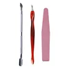 MIZHSE 3pcs Manicure Tools Kits Nail Art File Dead Skin Fork Trimmer Peeling Knife Cuticle Remover Polished Manicure Tools Set 1