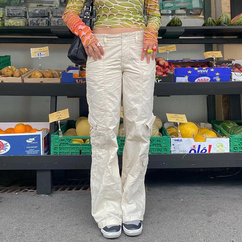 

Low Waisted Y2K Grunge Baggy Jeans Harajuku Fairycore Cute Cargo Pants Streetwear Casual Fashion Denim Trousers