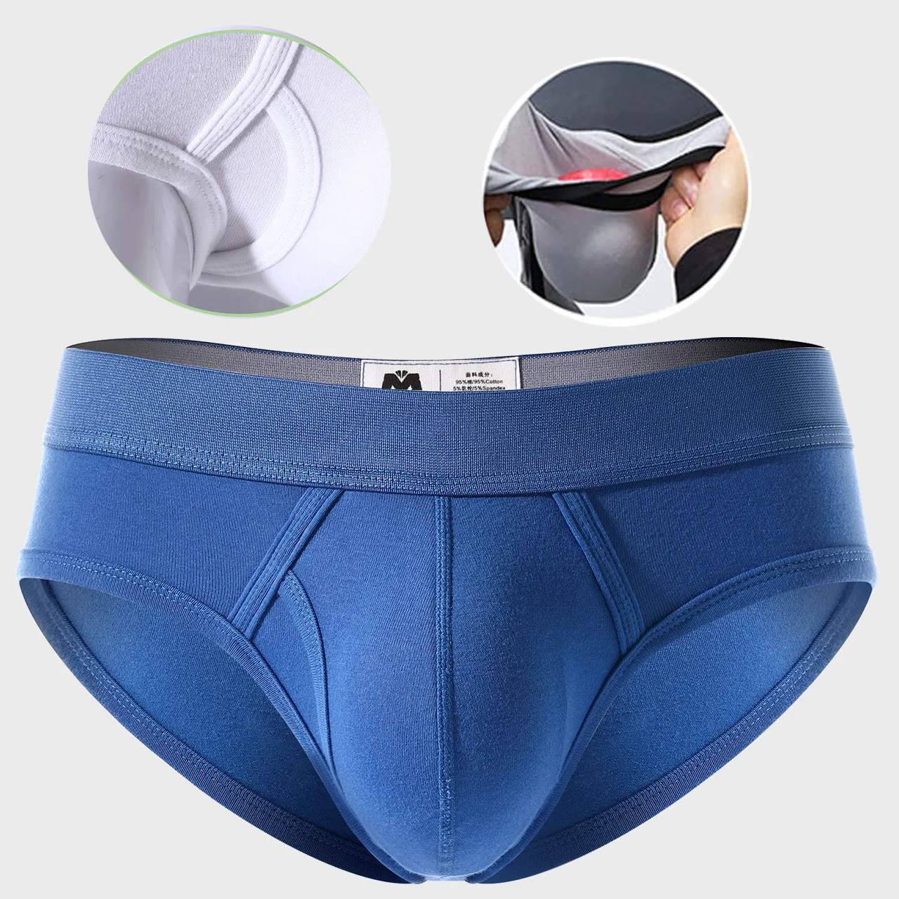 Men's Briefs Cotton Medium Low Waist Sexy Male Underwear Slim Penis Pouch Open Hole Summer Comfortable Boxershorts Sissy Panties