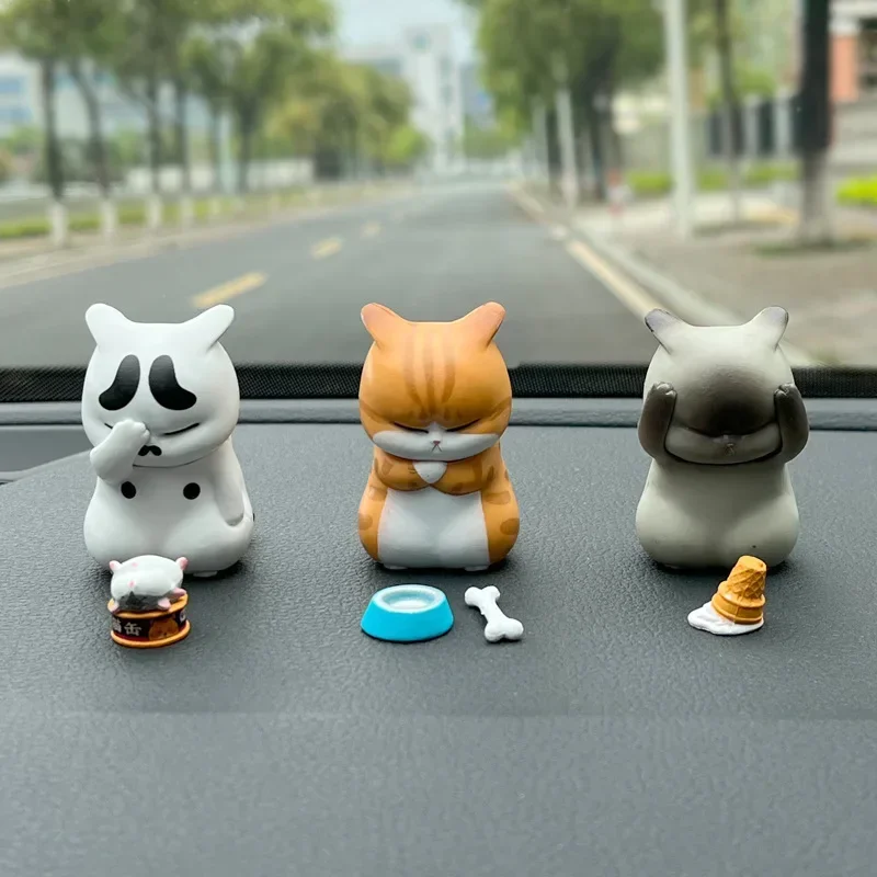 Sleeping Cats Doll Cat Toy Ornaments Cat Figurine Decoration Cat Figurines Ornament Crafts Miniature Ornament Miniature Figurines Resin Ornaments Resin Crafts Kawaii Cute Cat Doll Ornaments Figures Statue Mini Model Desktop Toys Gifts Room Office Kids Car Home Decoration Accessories