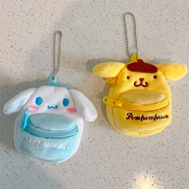 Kawaii Anime Cinnamoroll Purin Dog Plush Toy Cartoon Backpack Plush Bag Cute Mini Coin Purse Earphone Storage Bag Pendant Gift 3