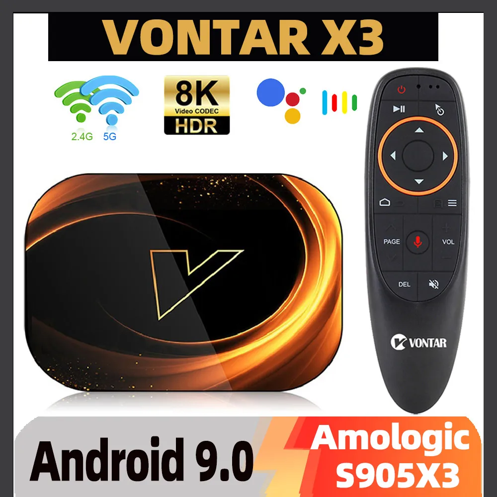 VONTAR X3 Android Smart TV BOX MAX 4GB RAM 128GB ROM 8K Android 9.0 TVBOX Amlogic S905X3 2.4G 5G Wifi 4K Set Top Box 64GB 32GB tv box,smart tv box