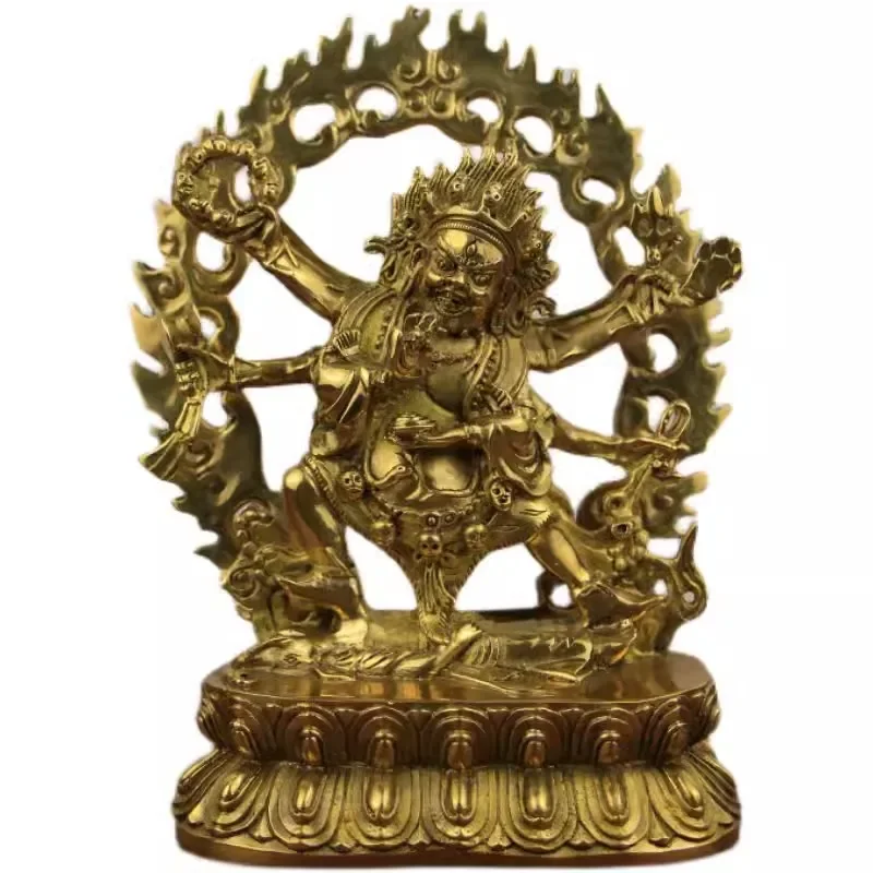 Full display of six-armed God of Fortune statue