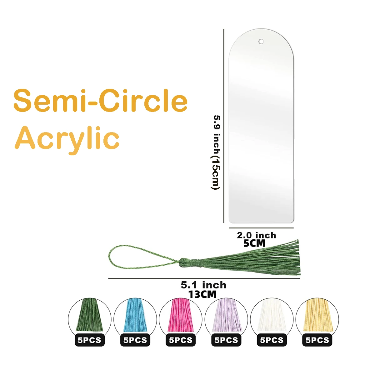30pcs סימניות אקריליות, סימניות משולש/חצי מעגל/מלבן עם 30 יח 'עבור ויניל diy
