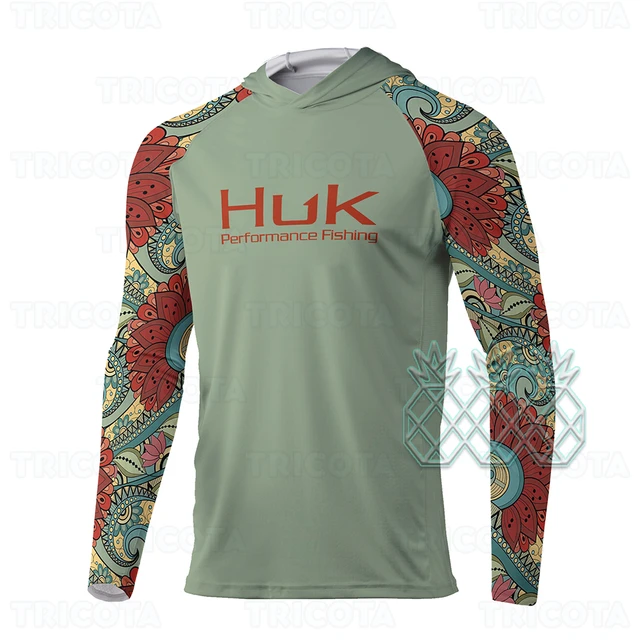 Huk Fishing Apparel Men's Long Sleeve Fishing T-shirts Uv Sun Protection  Breathable Anti Mosquito Hooded Angling Clothing Tops - Fishing Jerseys -  AliExpress