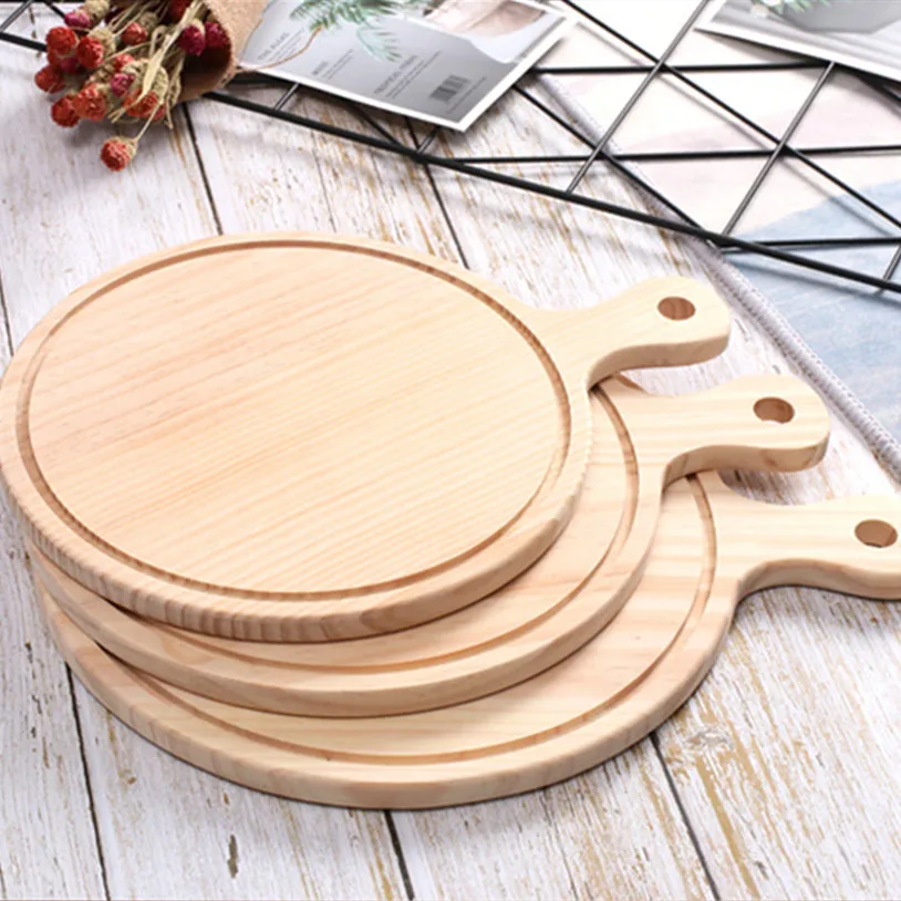 Pine Wood Pizza Plate 11inch (28cm) 12inch (30cm) 13inch (33cm) Natural Color Pizza Tray Wooden Board