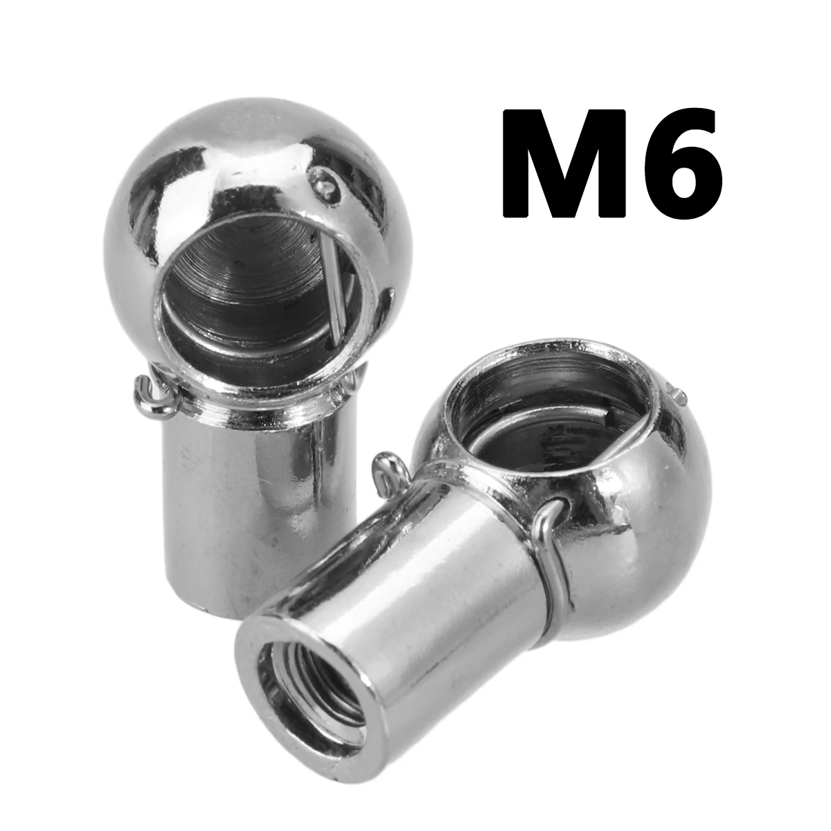 

2pcs Universal Silver M6 M8 Boot Bonnet Trunk Gas Strut End Fitting Ball Pin Joint Valve Spring Holders