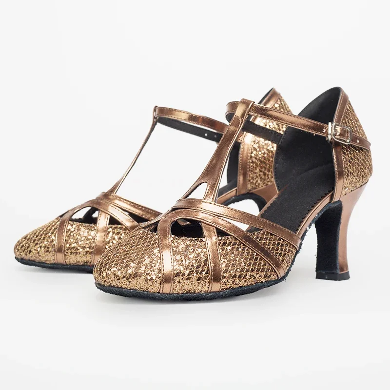 CLYFAN Ballroom Dance Shoes Women Glitter Modern Dance Shoes Salsa Ballroom Tango Latin Shoes 2