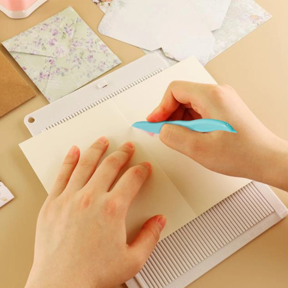 6.4*8.5inch Multi-Purpose Scoring Board Envelope Maker for Adding Embossed Lines Measuring Tool DIY Handmade Craft Paper Cutter