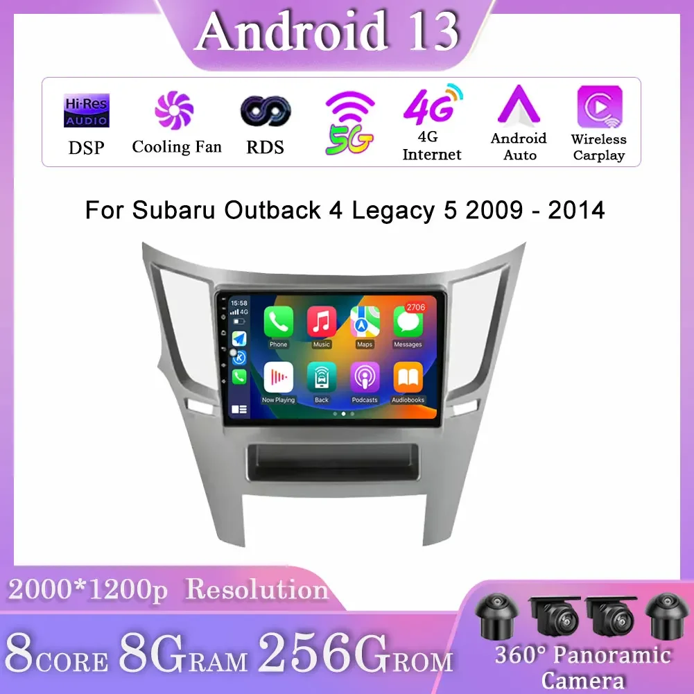 

Car Radio Player For Subaru Outback 4 Legacy 5 2009 - 2014 Wireless Carplay Android Auto Navigation Tools Camera GPS Left Cab