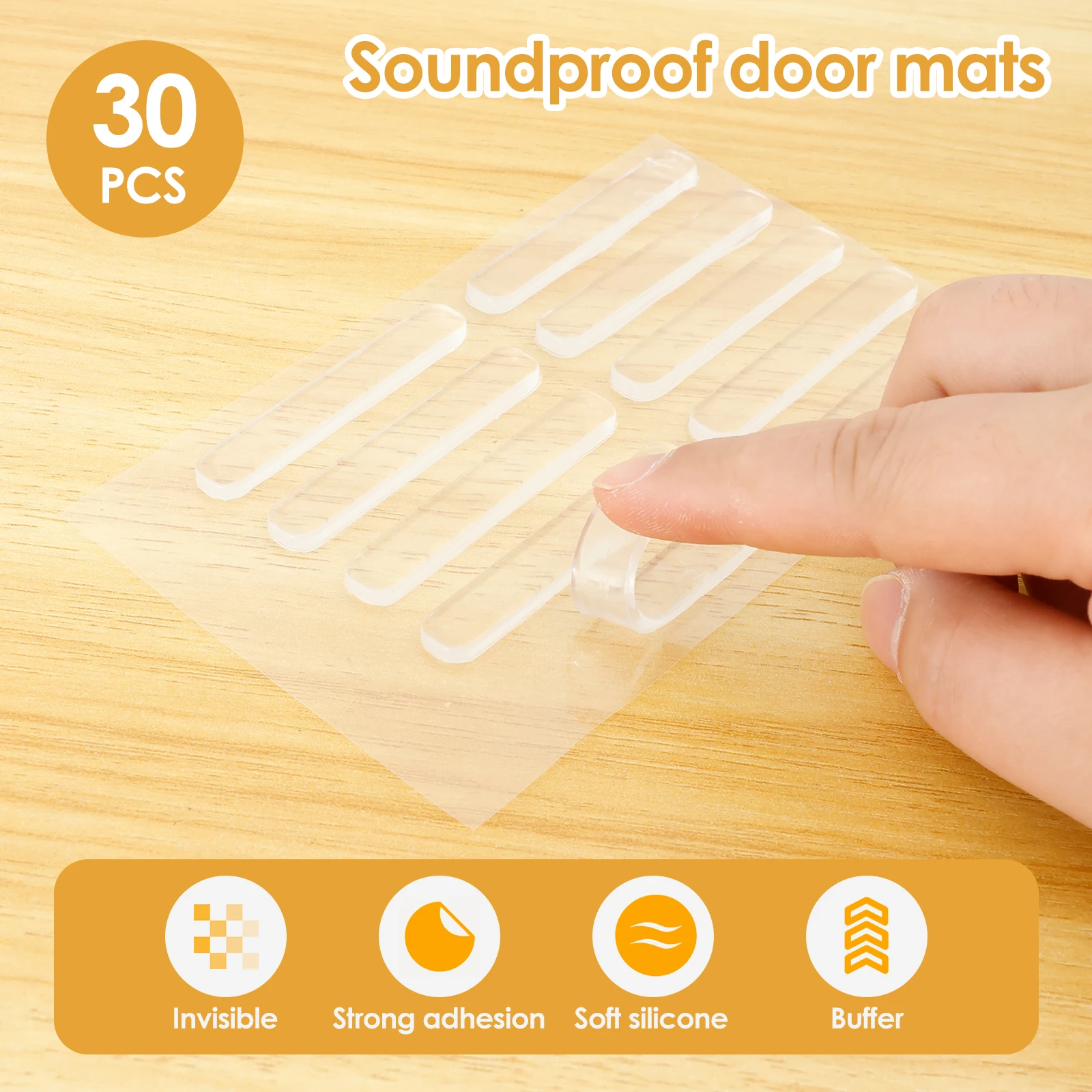 60/30PCS Wall Bumpers Door Stoppers Furniture Bumper Silencing pad Anti collision pad for Refrigerator doors Cabinet doors