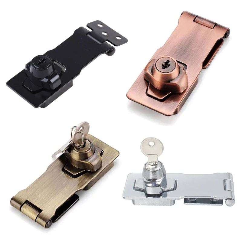 Description Picture 2 of itemCabinet Locks with Keys and Screws Keyed Hasp Locks Catch Twists Knob Keyed Locking Hasp Safety Door Lock Easy to Use