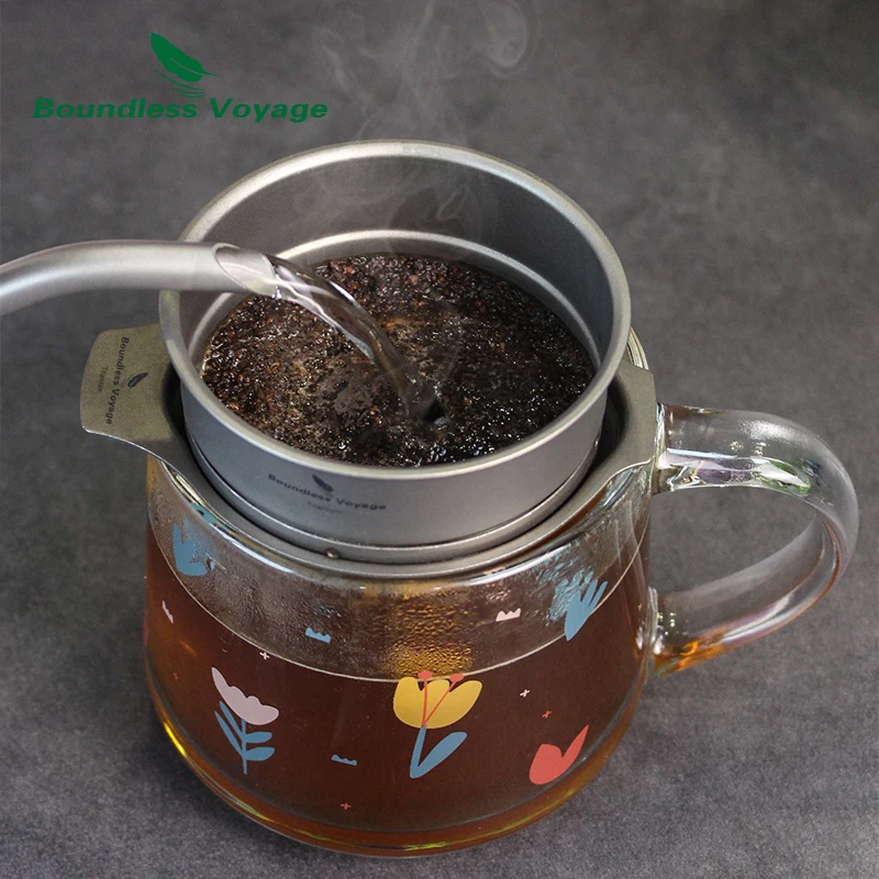 Titanium Coffee Mesh Filter Pour Over Paperless Reusable Dripper Holder titanium coffee filter