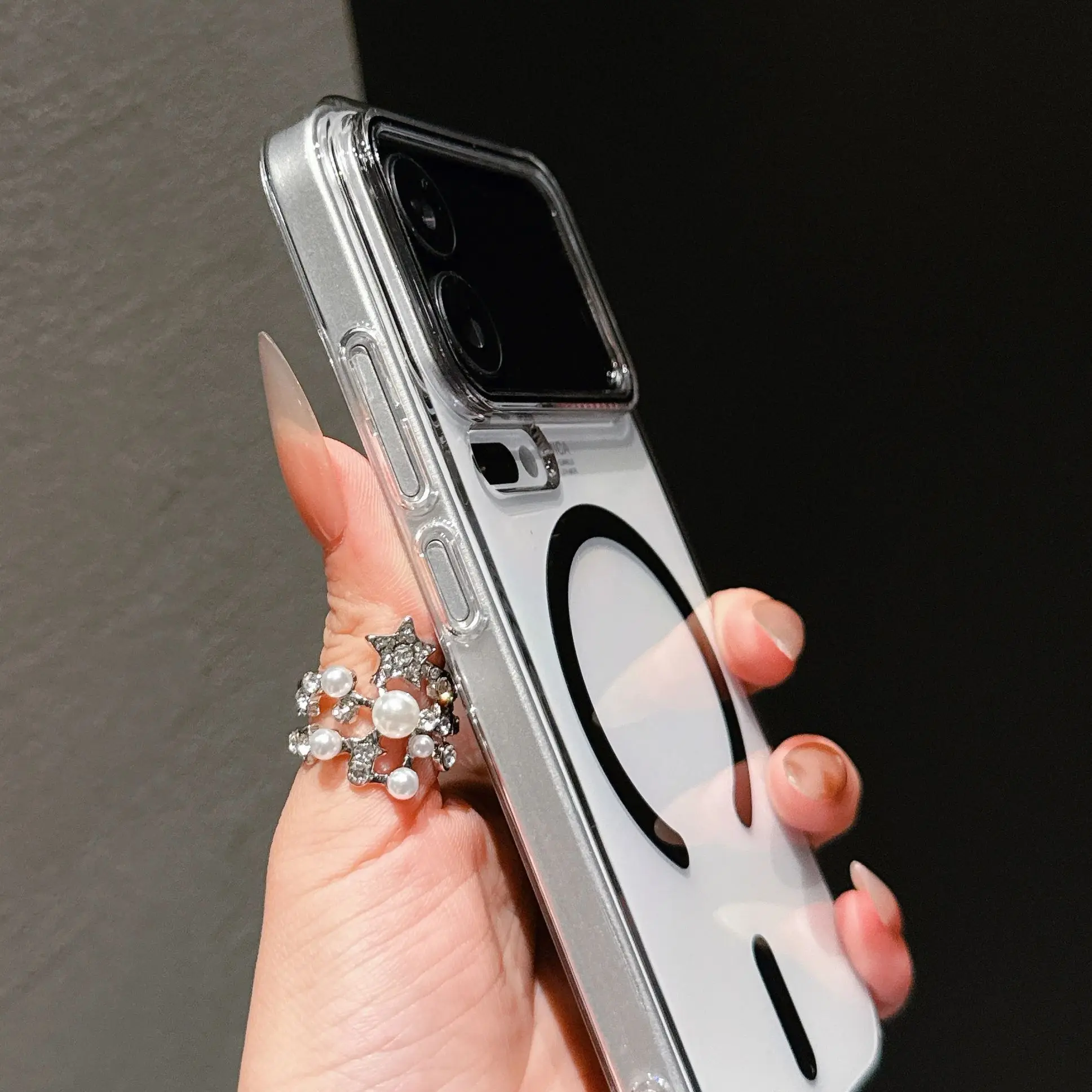 Crystal Clear Hard PC Candy Magnetic Phone Case for Wireless Charging - Ultra Slim Cover