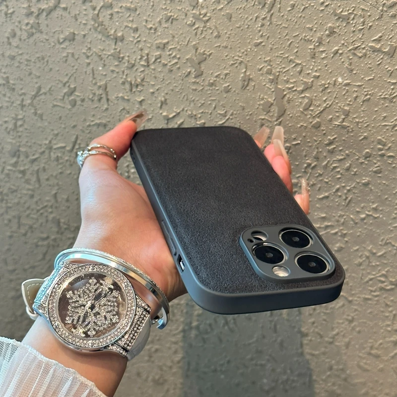 Luxury Leather Moon Pit Pattern Shockproof Phone Case Cover