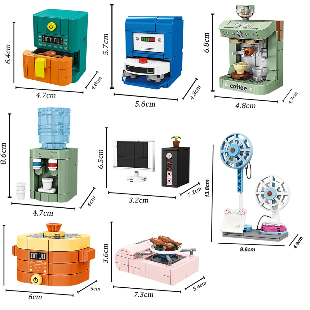 Vintage Bread & Coffee Machine Building Block Set - Creative Adult Simulation Toy, Unique Gift