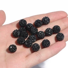  6 8 10mm Big Hole Crystal Clay Spacer Beads Shambhala Micro Pave Rhinestone Ball Beads for Jewelry Making DIY Bracelet Earrings 