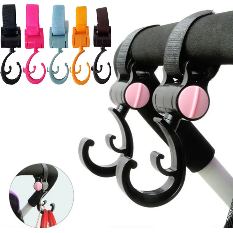 

2pcs Baby Hanger Baby Bag Stroller Hooks Pram Rotate 360 Degree Baby Car Accessories Stroller Organizer Stroller Accessories