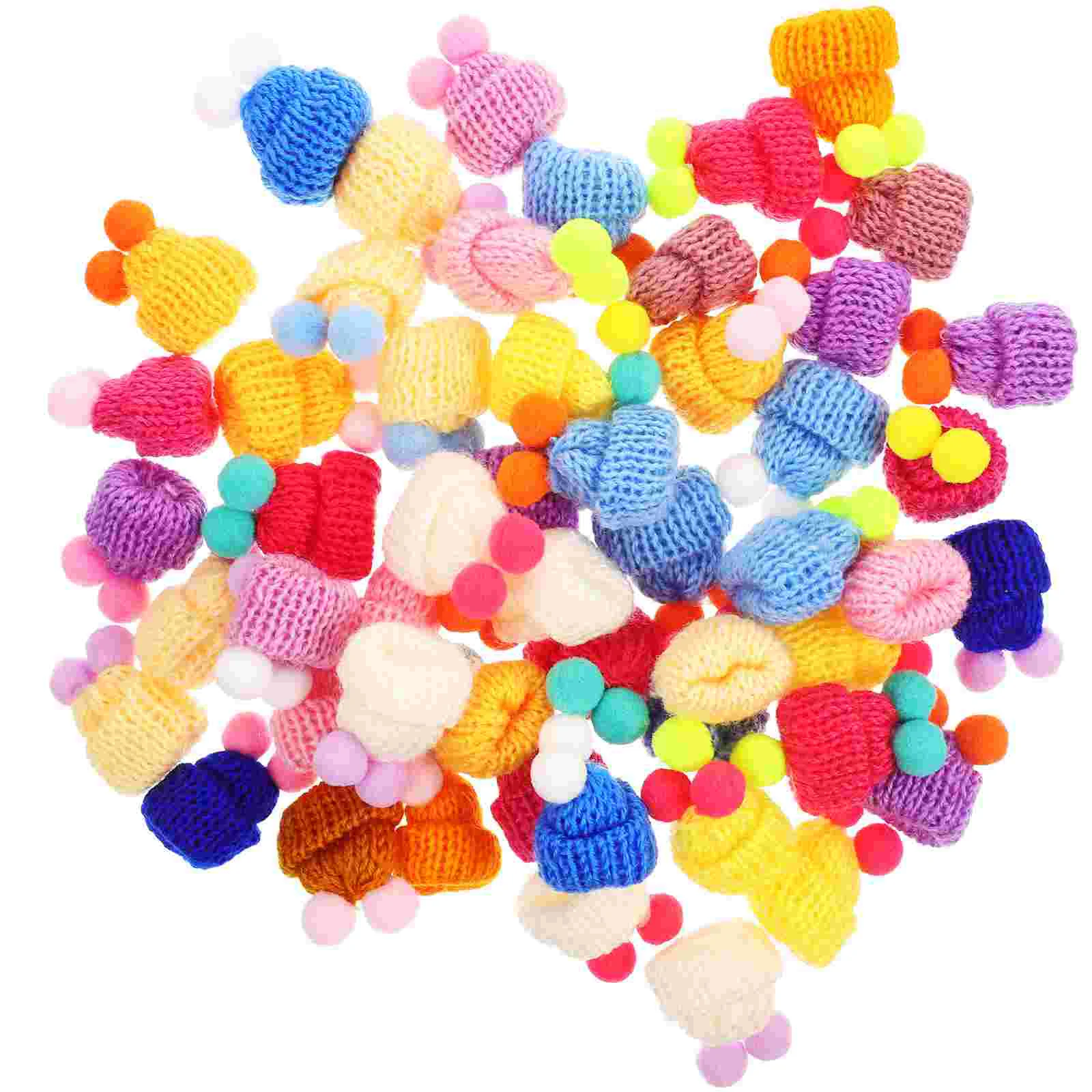 

Mini Beanie Tiny Hats DIY Supplies Kitting for Crafts Small Santa Knit Snowman Knitting Decorations