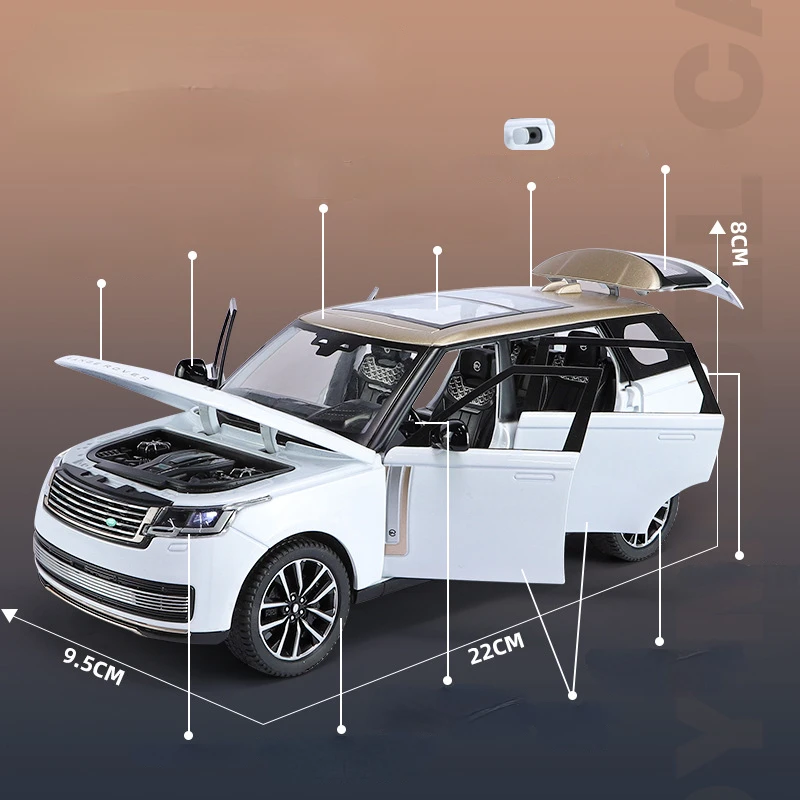 1:24 Land Rover Range Rover SV Alloy Model Car Toy with Sound and Light Features
