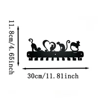 Love Cat Design Key Holder: Metal Wall Mounted Rack Hook, Ideal for Wall Hanging Storage and Key Organization 2