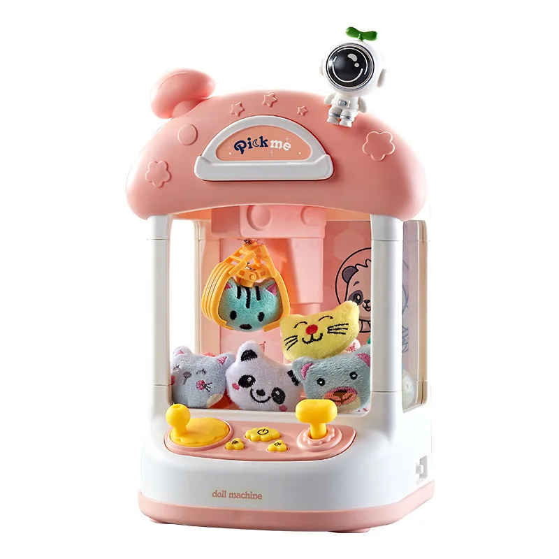 Children's mini doll machine, small household electric sound and light twisting egg clip doll machine, gift grabbing doll machin 5