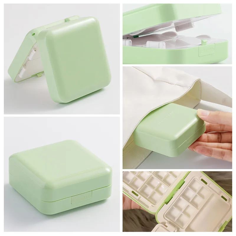 Paint tray color palette watercolor palette 24/48 Grid Portable Watercolor Paint Box foldable painting palette mini watercolor packing moisturizer box travel art supplies