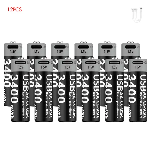 Kuugro Li-ion AAA and AA Rechargeable Batteries USB Lithium-ion 3400mWh 1.5V AA Rechargeable Batteries+1100mWh 1.5V AAA Battery - Image 10