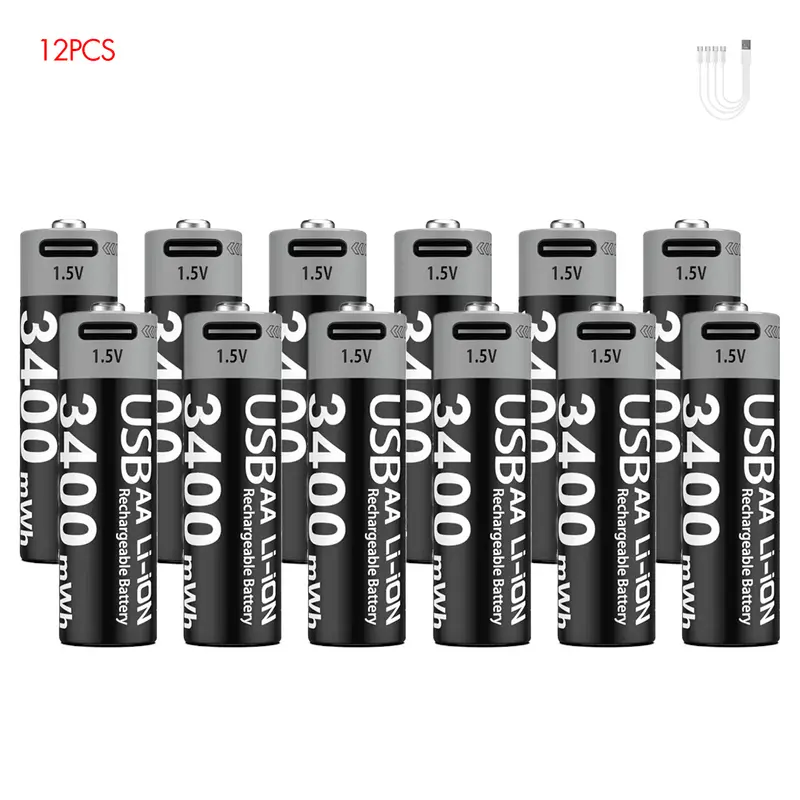 Kuugro Li-ion AAA and AA Rechargeable Batteries USB Lithium-ion 3400mWh 1.5V AA Rechargeable Batteries+1100mWh 1.5V AAA Battery - Image 10