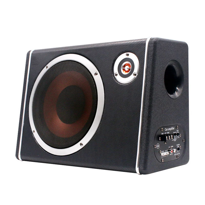 K-CT10 10 cali 600W Subwoofer samochodowy HIFI Slim pod siedzeniem Bass zasilany samochód głośnik wzmacniacz z subwooferem głośnik Audio procesor