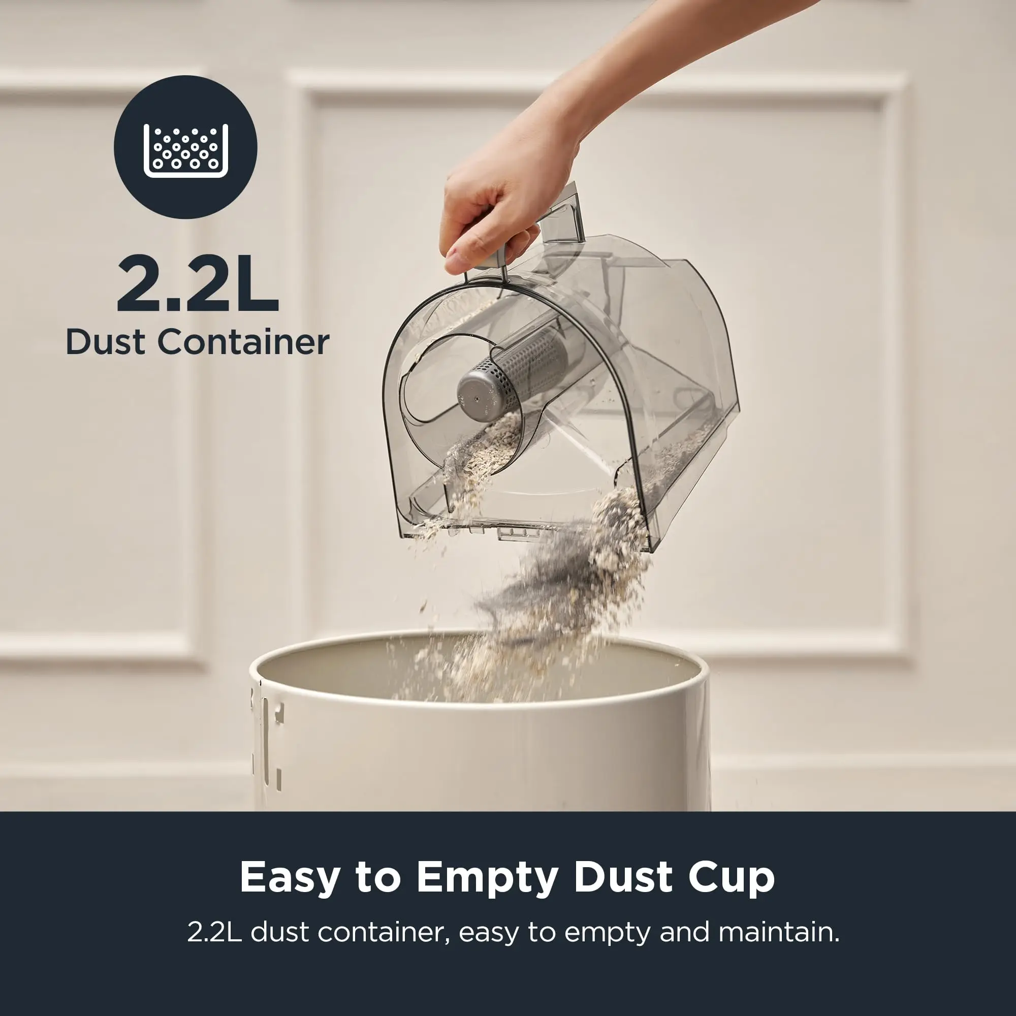 مكنسة كهربائية EUREKA Apollo 2000W سعة 2.2 لتر، مك...