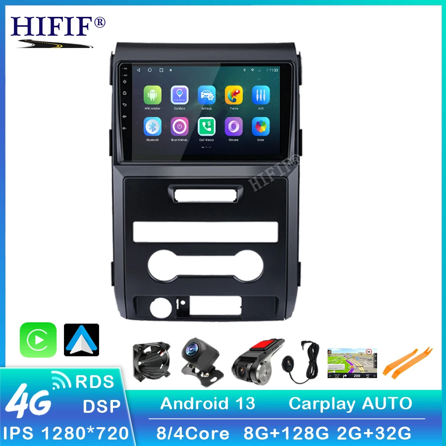 Autoradio Per Ford F150 Raptor 2009-2012 Versione Alta Android 13 Lettore Di Navigazione Gps Per Auto Dvd Unità Principale Stereo Per Auto Senza Ponte