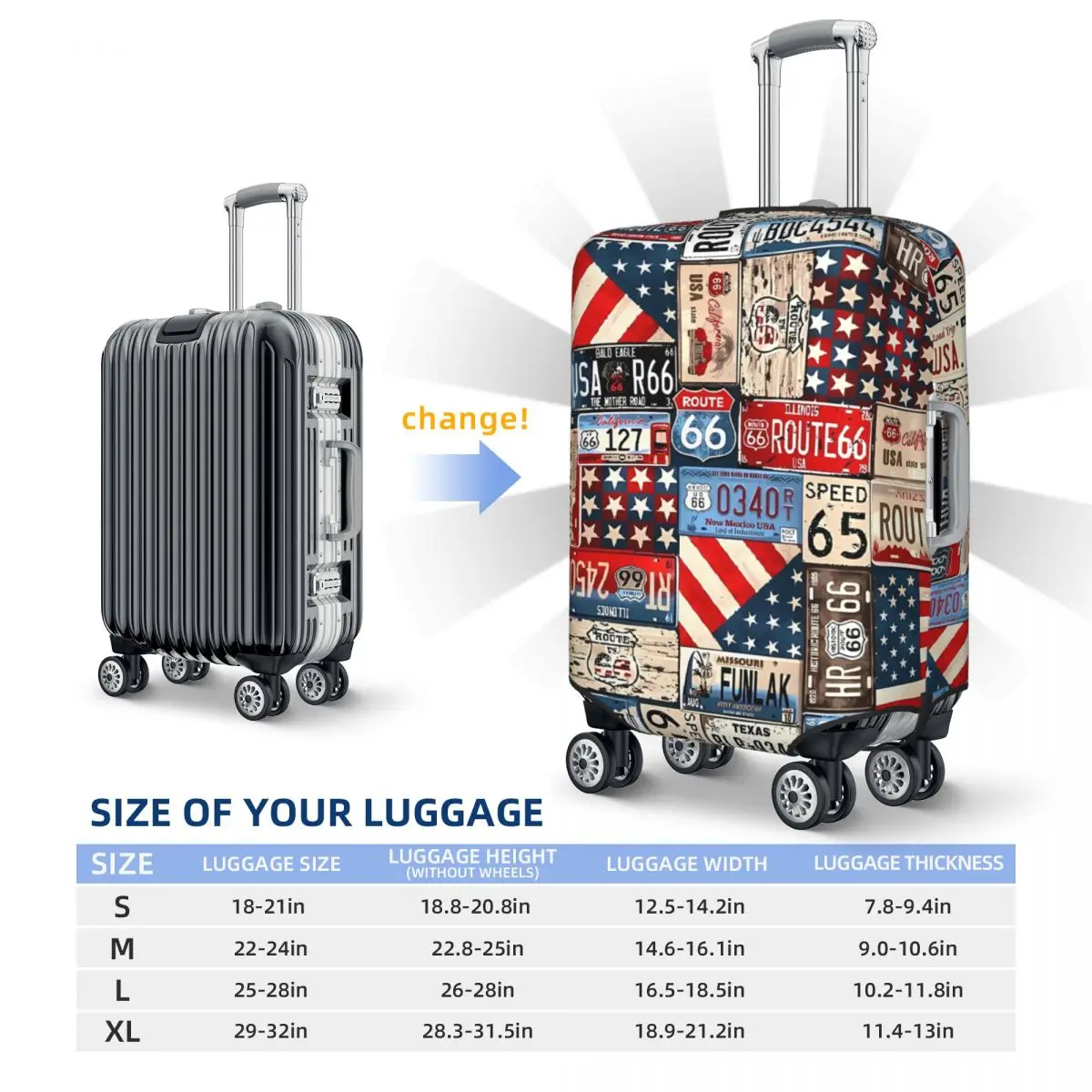 Travel Printed Suitcase Cover Holiday Vintage History Practical Luggage Case Travel Protector 6