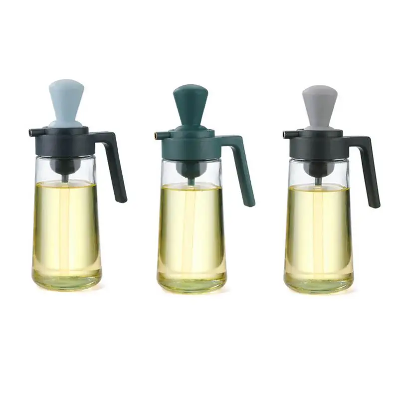 

Бутылка-диспенсер для масла 2 в 1, пневматический стеклянный распылитель, с силиконовой щеткой, для приправ и капельницы, измерительная бутылка для масла