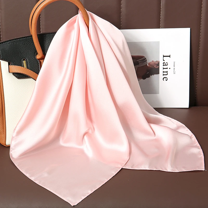 Luxury Silk Square Scarf - 21 Colors 70cm Neck Tie Shawl Womens Hair Bandana  Headscarf