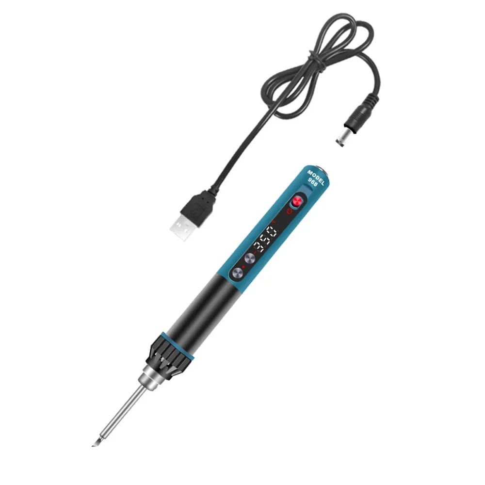 CXG 968 Mini Portable Soldering Iron Intelligent Adjustable Constant Temperature Sleep Function LED Display Portable Weld Tool 2