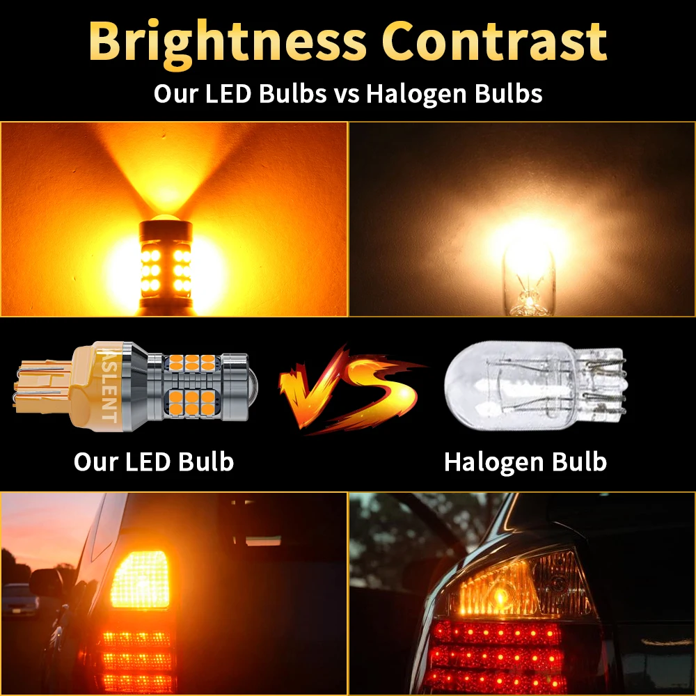 Led turn signal light 2pcs S25 1156 P21W BA15S BAU15S PY21W 1157 BAY15D P21/5W T20 7440 7443 W21W 3157 P27/7W White