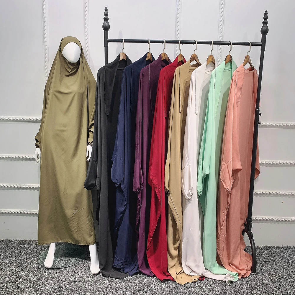 

Ramadan Eid Mubarak Niqab Khimar Abaya Dubai Turkey Islam Muslim Prayer Clothes Women Hijab Modest Dress Robe Musulmane Kaftan