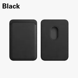 Magnetic Leather Wallet Phone Stand and Card Holder (Black)