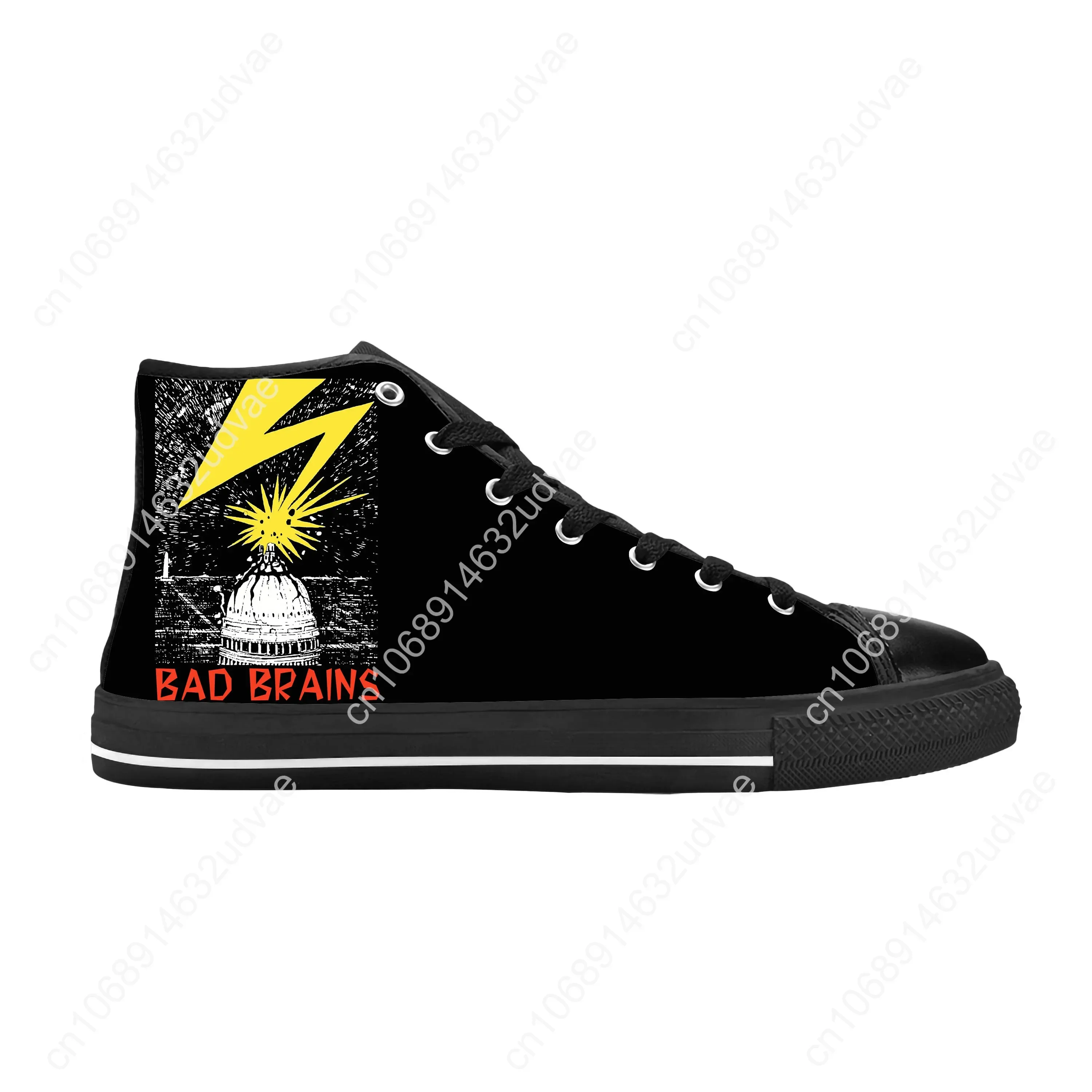 Bad Brains Punk Rock Band Singer Music Cool Funny Casual Cloth Shoes High Top Comfortable Breathable 3D Print Men Women Sneakers