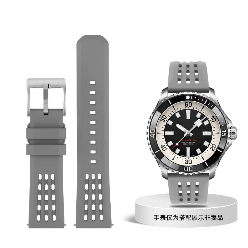 Premium Quick Release Fluorine Rubber Watch Strap with Porous Design