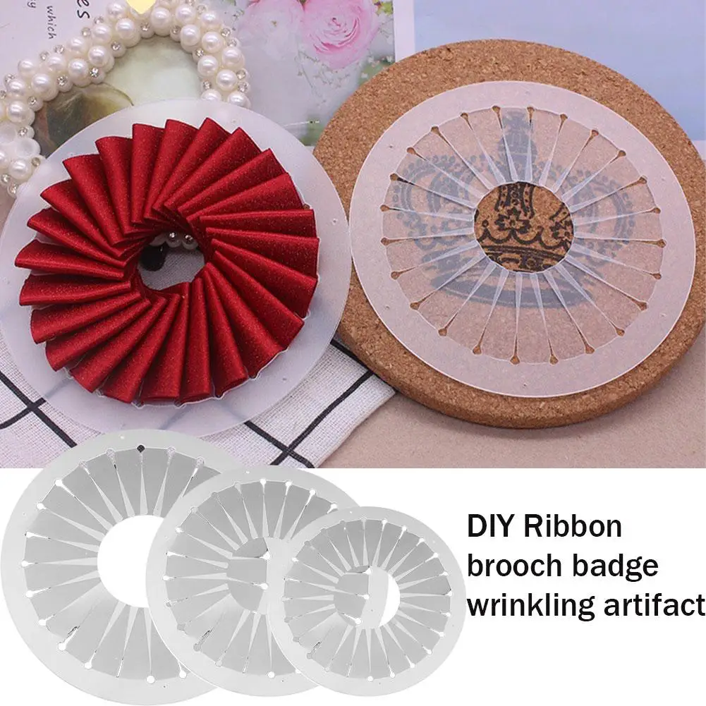 DIY 리본 로제트 제작 도구, 플라스틱 브로치 배지 주름잡기 도구, 로리타 배지용 수제 공예 몰드, 헤어 액세서리