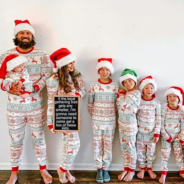 2023 Christmas Pajamas Family Matching Outfits Father Mother & Kids Pyjamas  Sets