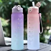 900ML Sports Water Bottle with Time Marker Leak-proof Cup Motivational Portable Water bottle for Outdoor Sport Fitness BPA Free