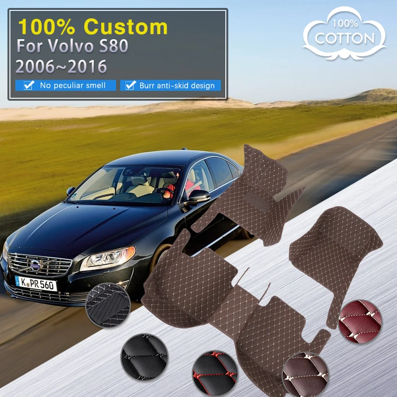

Автомобильные коврики для Volvo S80 2006 ~ 2016 MK2, кожаный коврик, автомобильная внутренняя часть, Роскошный Ковер, защитные аксессуары для автомобиля