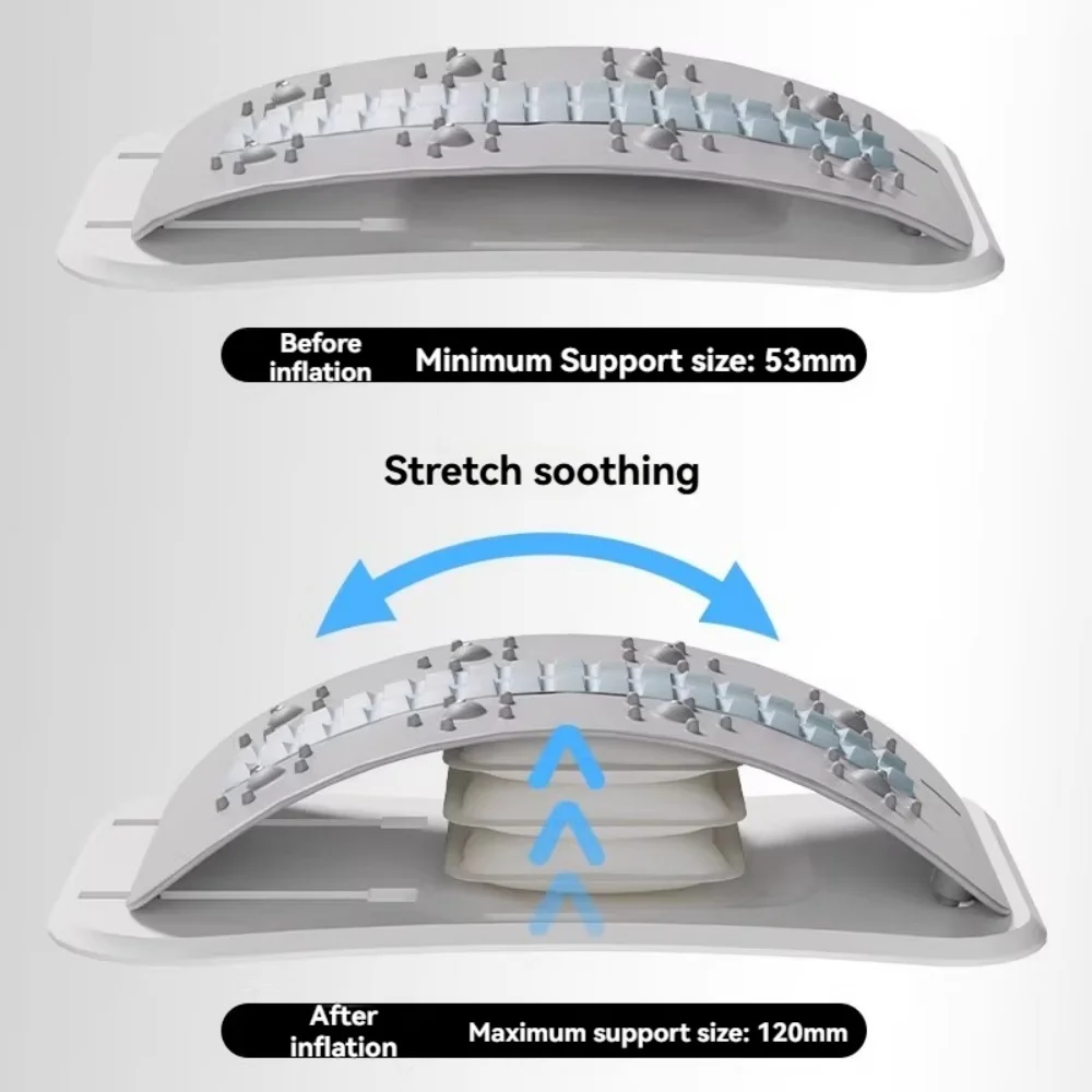 Foreverlily Adjustable Back Massager Airbag Waist Neck Support Massage Lumbar Cervical Muscle Relax Stretcher Posture Massager