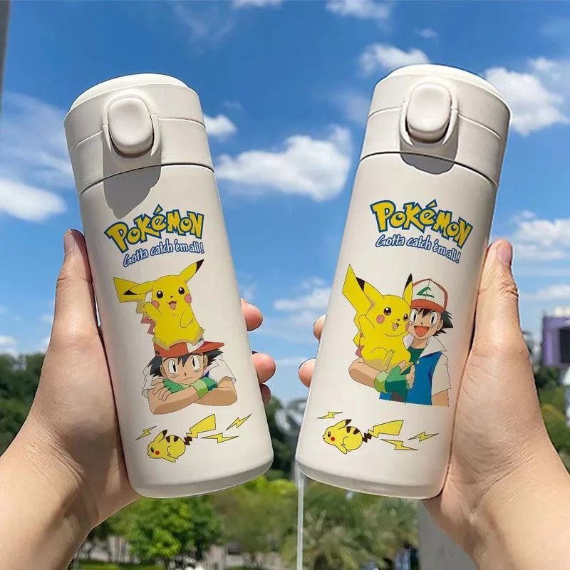 Cartoon Pokemon Pikachu Stainless Steel Thermos Cup Portable Water