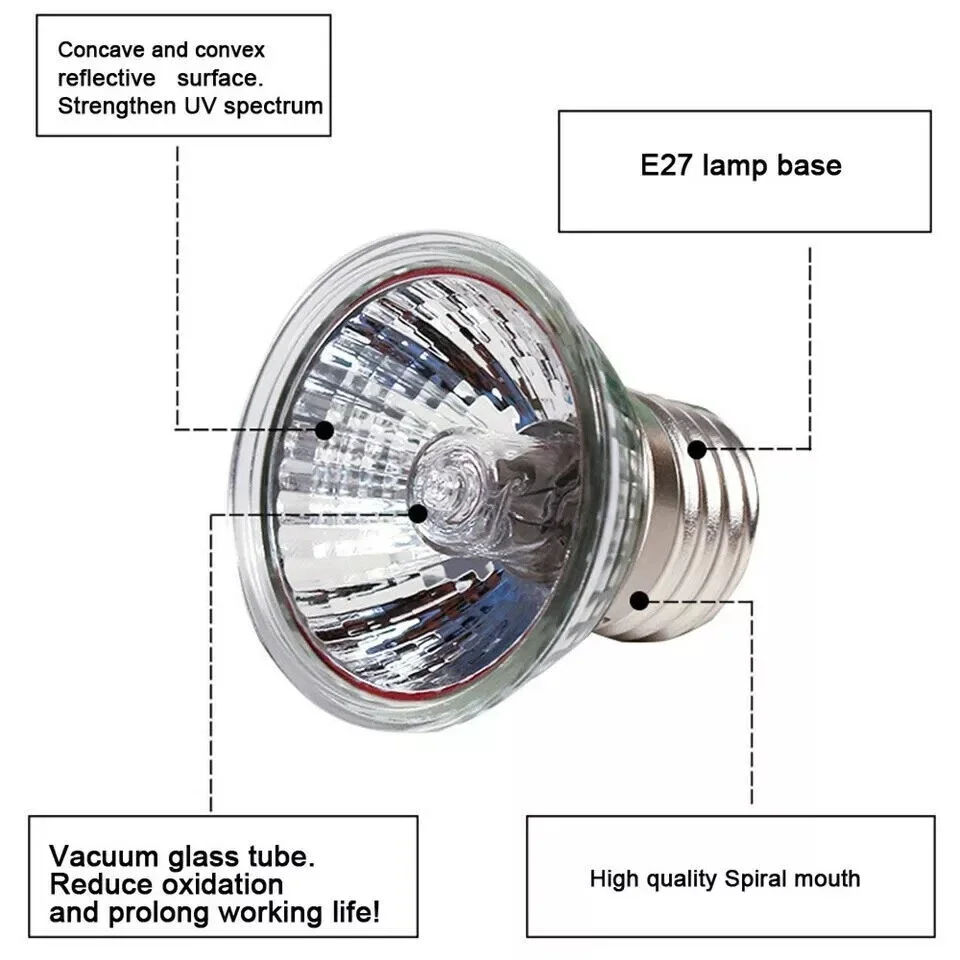UVA+UVB Reptile Lamp Bulb 25/50/75W Turtle Basking UV Light Bulbs Constant Temperature Full Spectrum Sunlamp For Snake Pet Chick