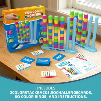 Giochi di Società: Gioco di Impilamento Colori Interattivo, Gioco da Tavolo Strategico per Famiglie, Bambini e Adulti, Sfida di Battaglia, Giocattolo Rompicapo
